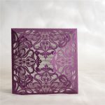 LASINV124 purple 4 panel lasercut invitation