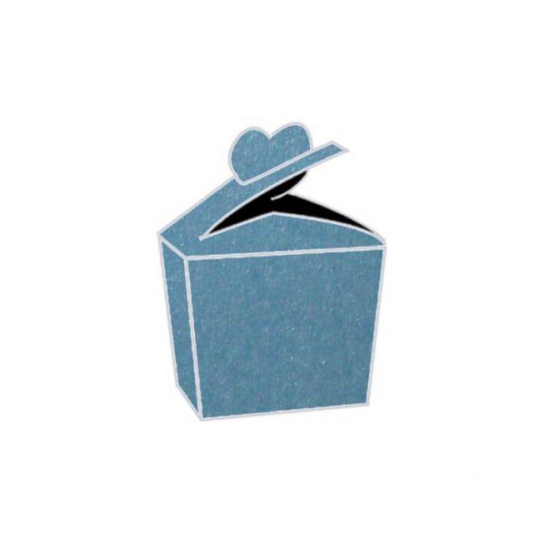 blue pearla metallic heart bonbonniere box