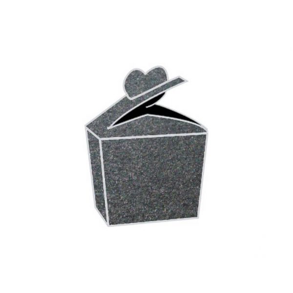 coal metallic heart bonbonniere box