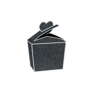 ebony metallic heart bonbonniere box