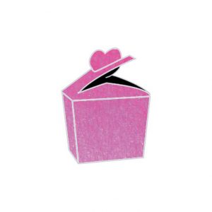 fuschia pearla metallic heart bonbonniere box
