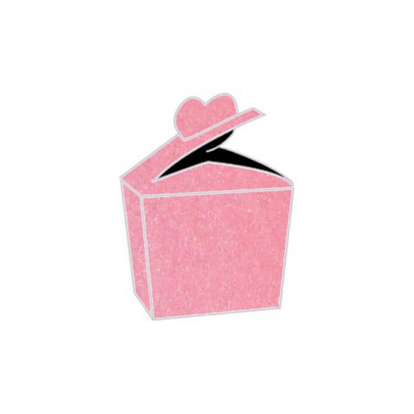 pink metallic pearla heart bonbonniere box