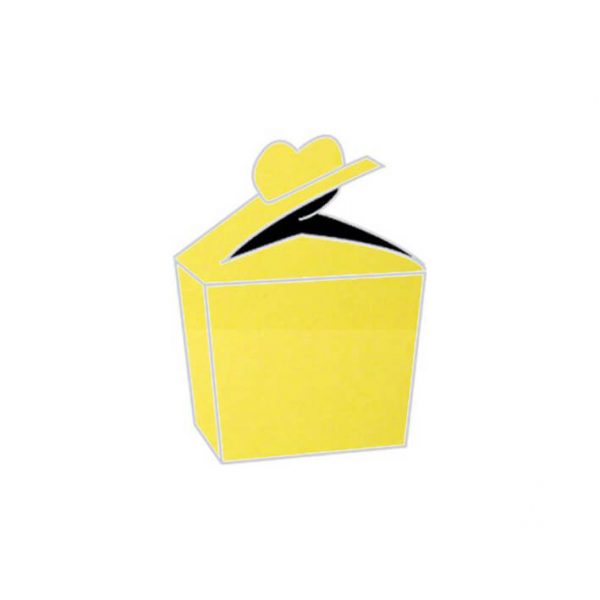 plain yellow aura heart bonbonniere box