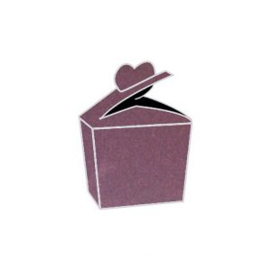 raspberry metallic pearla heart bonbonniere box