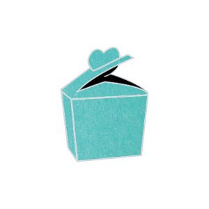 turquoise metallic pearla heart bonbonniere box