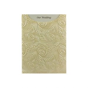 Majestic Swirl Ivory pearl embossed pocket DIY Invitation