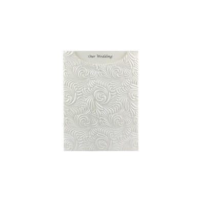 Majestic Swirl White pearl embossed pocket DIY Invitation