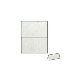 white metallic place card