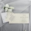 WEDINV122 inside of textured Wedding Invitation with Navy Blue Ribbon, Bow and Diamante