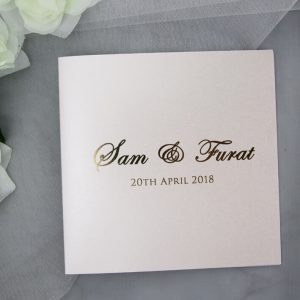 WEDINV168 Gold Foiled Wedding Invitation on Ivory Card side on
