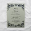 WEDINV170 Silver lasercut card with navy blue backing
