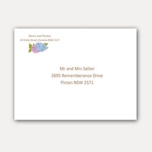 BIRINV49 envelopes for Floral marble invitation