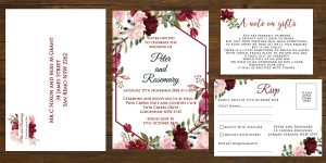 Floral wedding invitation set