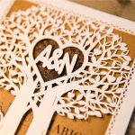 LASINV03 side on Personalised Love Tree Lasercut wedding invitation