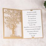 LASINV14 Lasercut brown tree wedding invitation inside