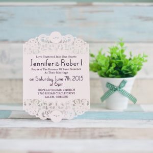 LASINV82 Rounded lasercut wedding invitations