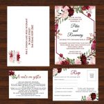 WEDINV184-Red-and-Pink-floral-wedding-invitations-set