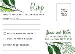 WEDINV185 Leafy wedding invitation rsvp