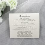 WEDINV188 ivory accomadation card printed in charcoal grey