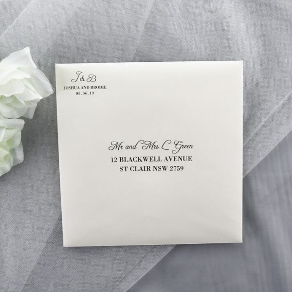 WEDINV191 ivory wedding invitation envelope