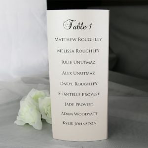 TABMEN20 Ivory printed trifold A4 table menu