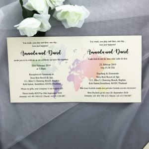 WEDINV197 Rainbow world map wedding invitations inside