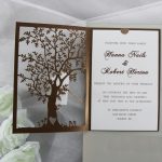 WEDINV127 inside of Bronze lasercut tree wedding invitations