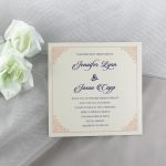 WEDINV57 Raised ink uv printed wedding invitation in blue and pink